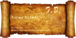 Turay Ditmár névjegykártya